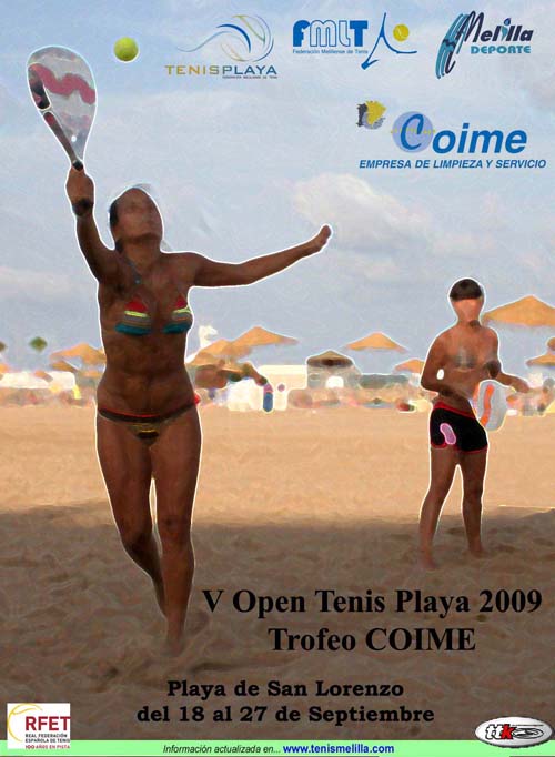 Cartel del V     Open de Tenis Playa - Trofeo COIME